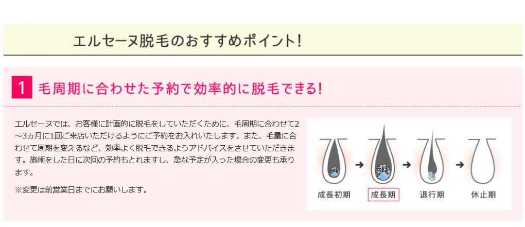 エルセーヌ 脱毛のおすすめポイント!