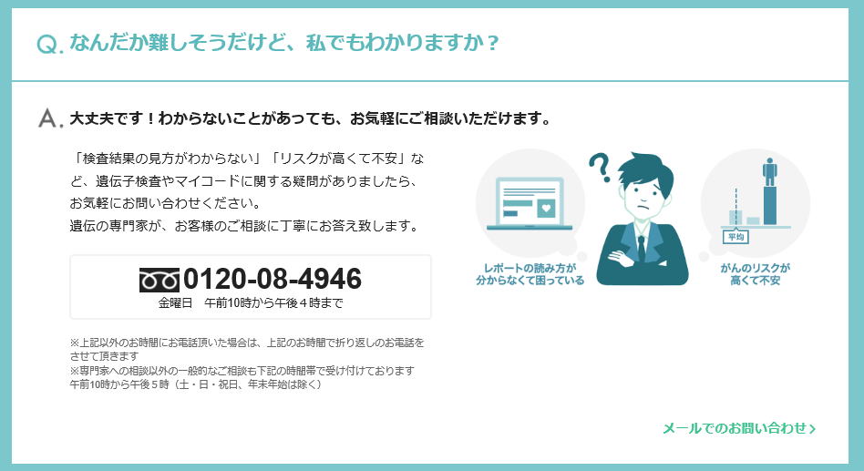 遺伝子検査サービス「MYCODE」　なんだか難しそうだけど、私でもわかりますか？